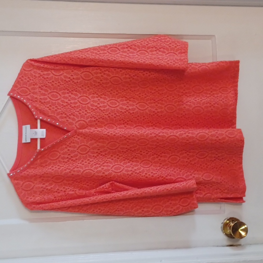 Alfred Dunner women's top size small long sleeve orange color